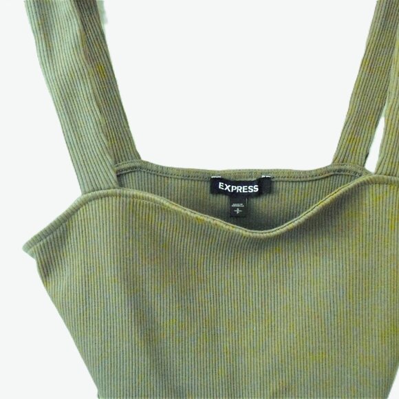 Xpress Olive Green Women's Peplum Style Strappy Top-Size Petite Small - Picture 3 of 3